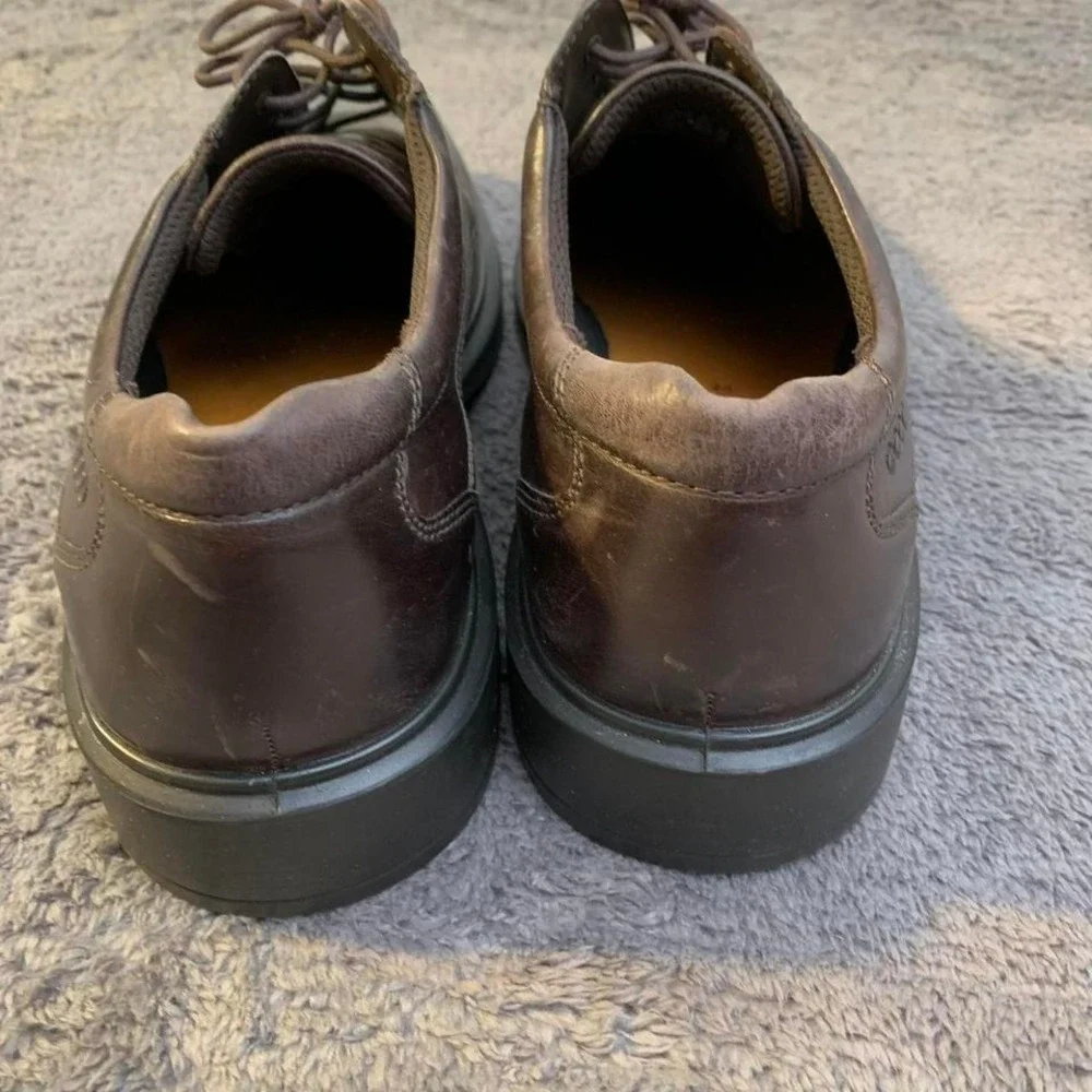 Ecco Square toe Brown Leather Lace Up Oxford‎ dress shoes